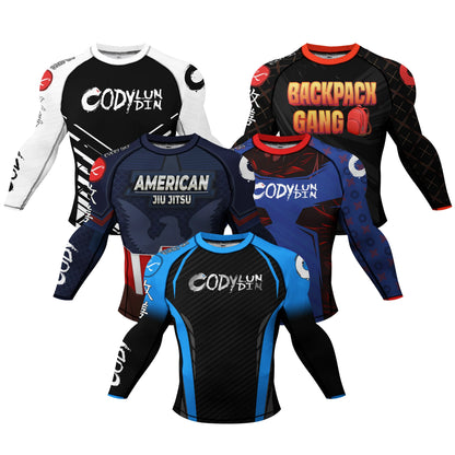 Popular Manufacturer Custom Sublimated Print Rashguard With Rubber Banding Hem Long Sleeves UV Sportswear Men Sport Gym T shirt