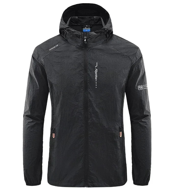 UPF50+ Summer Outdoor Quick Dry Sun-Protective Thin Jacket Men Hiking Fishing Cycling Hooded Gym Sport Ultra Light Windbreaker