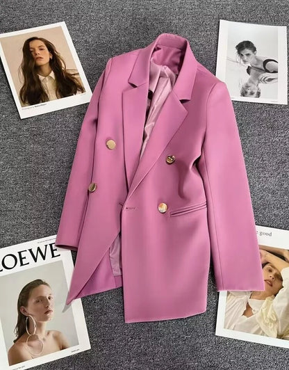 Women's Casual  Jaet Coat 22 Colors Small Suit Outerwear Long Sve Commute Sle Pure Color Spring Season
