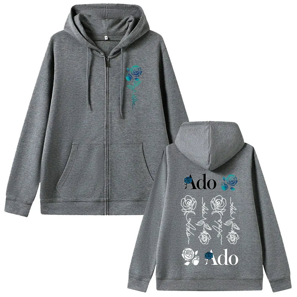 Ado World Tour 2025 Hibana Zipper Hoodie Men Women Clothing Fashion Japanese Style Streetwear Unisex Casual Fleece Zip Up Jacket