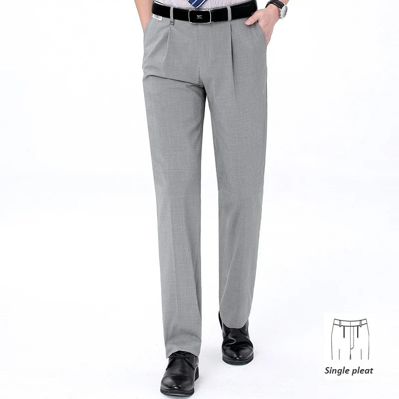 Brand New High-end Men's Wool Pants -Wool Blend Thin Fabric for Summer,Business Formal Dress Pants,Wool Blend Trousers