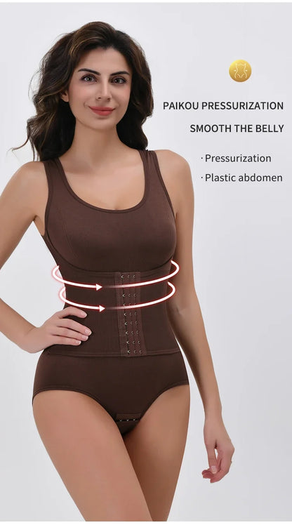Bodysuit Shapewear Double Breasted Tummy Control Body Shaper Postpartum Slimming Woman Waist Trainer Flat Belly  Comfort Corset