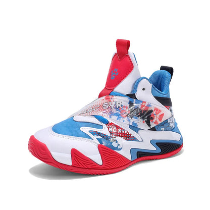 Kids Basketball Shoes Tactical Boots Ankle Support Sneakers Breathable Boys Girls Sports Shoes Shock-absorbing Athletic Shoes