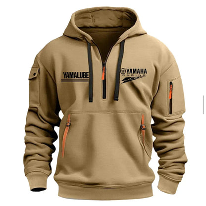 Spring/Autumn Men's Hooded Sweater with Zipper and Multiple Pockets Crewneck Shirt Men's Outdoor Sports Leisure Hoodie