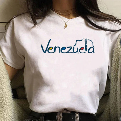 Venezuela T Shirt Women Harajuku Comic Designer Tshirt Female Anime Manga Designer Clothing Women Clothing