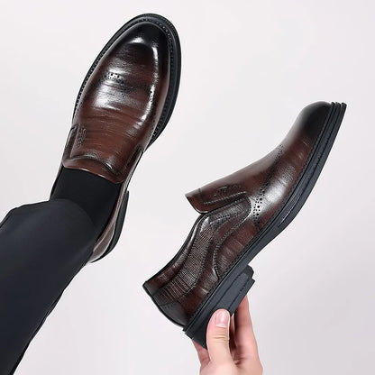 British Style Brand Men's Dress Shoes Fashion Patent Leather Men Business Flat Shoes Breathable Men Formal Office Working Shoes