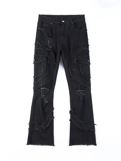 2025 New Men Ripped Stacked Jeans Distressed Slim Fit Skinny Straight Leg Jeans Fashion Hip Hop Denim Pants Casual Streetwear