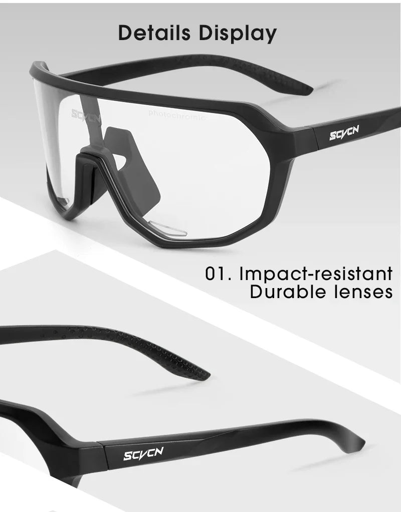 Photochromic Sports Sunglasses Cycling Glasses for Men Mountain MTB Bike Road Bicycle Cycle Goggles UV400 Women Driving