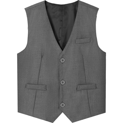 Black Vest Boys Dress Suit Kids Blazer Toddler Wedding Formal Piano Performance Waistcoats Children School Party Navy Clothes