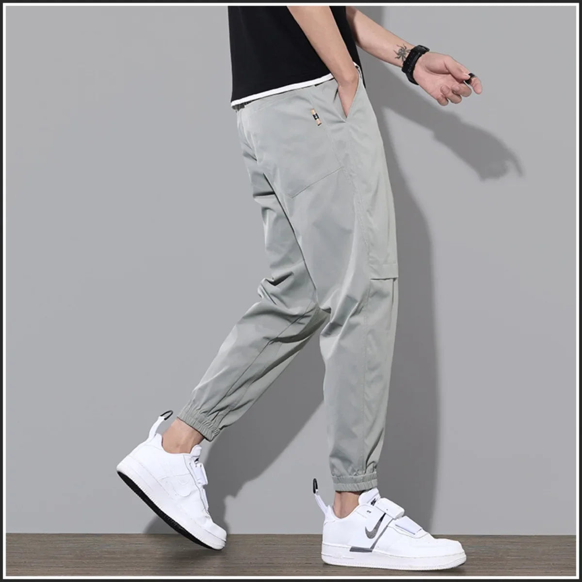 Men's Fashion New Beach Pants Joggers Streetwear Sweatpants Casual Pants Loose Summer Solid Color Long Drawstring Streetwear