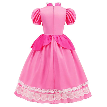 Girls Peach Dress Halloween Princess Cosplay Costume Kids Gowns Children Fancy Outfits