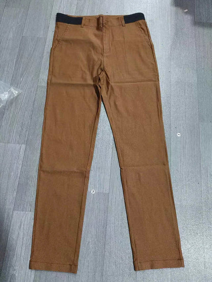 Casual Suit Pants Mens City Work Cotton Trousers Breathable Elastic Waist Pants Spring Autumn Solid Color Slim Versatile Pants