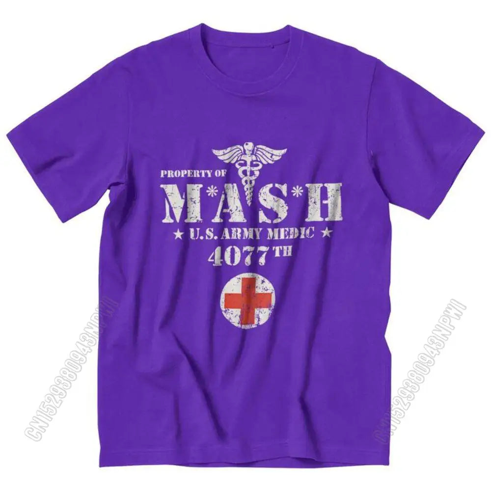 Vintage Mash Tv Show Men T Shirt 100% Cotton Tee Tshirts Summer T-Shirt Gift Women Unisex Clothes Novelty Design