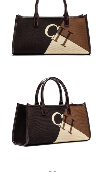 Large Capacity 2025 Women's Handbag Fashion Classic Color Blocked Business Commuter Retro Women's New Handbag