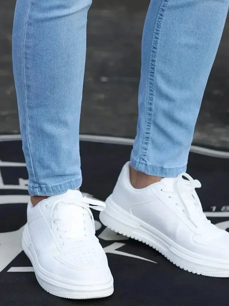 Men Jeans Stretch Skinny Denim Pants Solid Color Black Blue Spring Luxury Street Harajuku Hip-Hop Style Slim Fit Trousers Brand