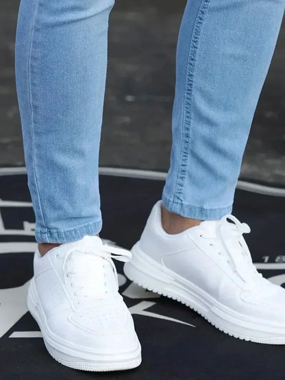 Men Jeans Stretch Skinny Denim Pants Solid Color Black Blue Spring Luxury Street Harajuku Hip-Hop Style Slim Fit Trousers Brand