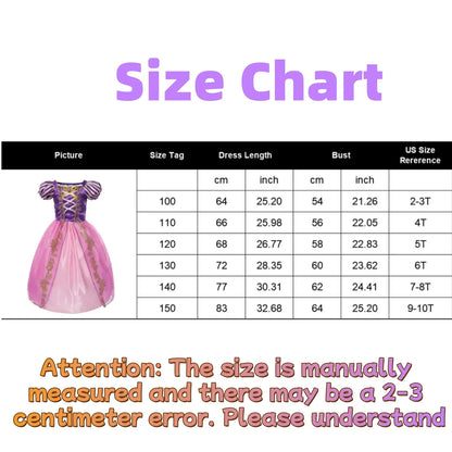 Girls Costume Children Cosplay Princess Dress Kids Halloween Birthday Pageant Party Rapunzel Dress Girl Carnival Tangled Clothes