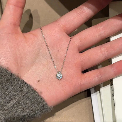 D VVS1 0.5CT Moissanite Necklace for Women Mermaid's Tears Pendant Wedding Party Fine Jewelry S925 Sterling Silver Gifts