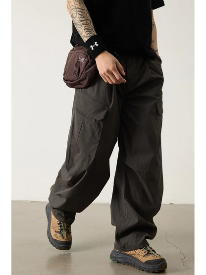 Unisex Outdoor Quick Dry Lightweight Techwear Hiking Cargo Pants Loose Fit Casual Sports Spring Summer Thin Long Pants Trendy