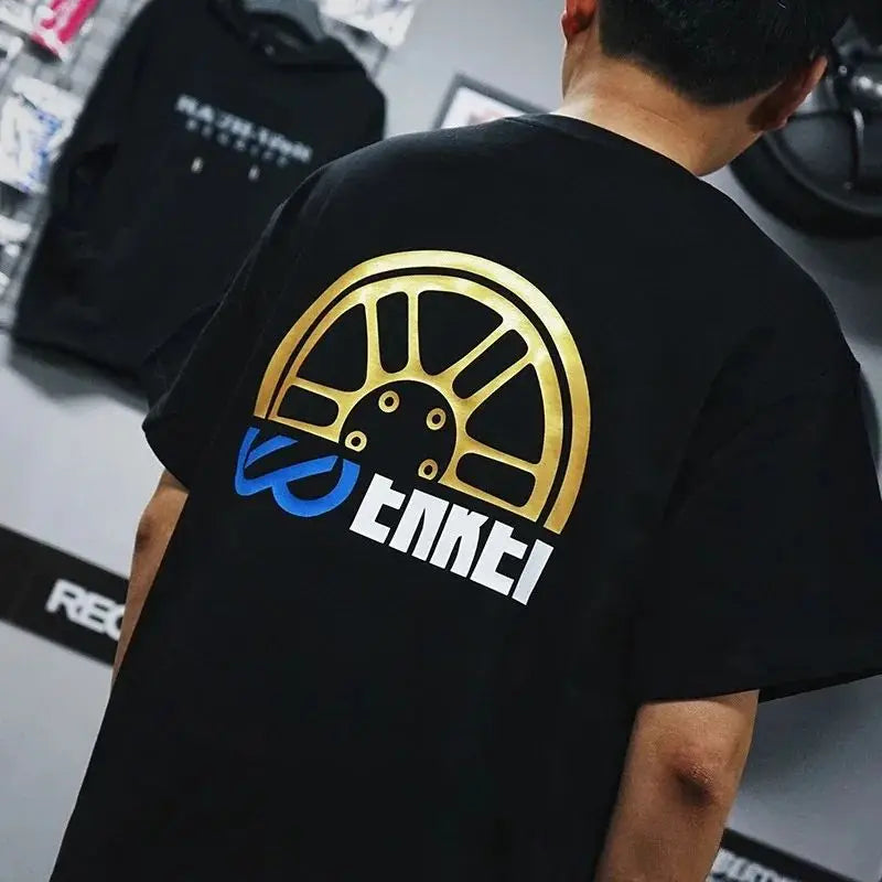 New JDM Modified Car Endless Brake T-shirt Breathable Sweat Absorption Short-sleeved Men's and Women's T-shirt Motorcycle Tee