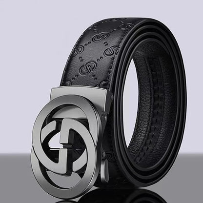 New genuine leather fashionable printed men's belt trend business versatile jeans belt for men