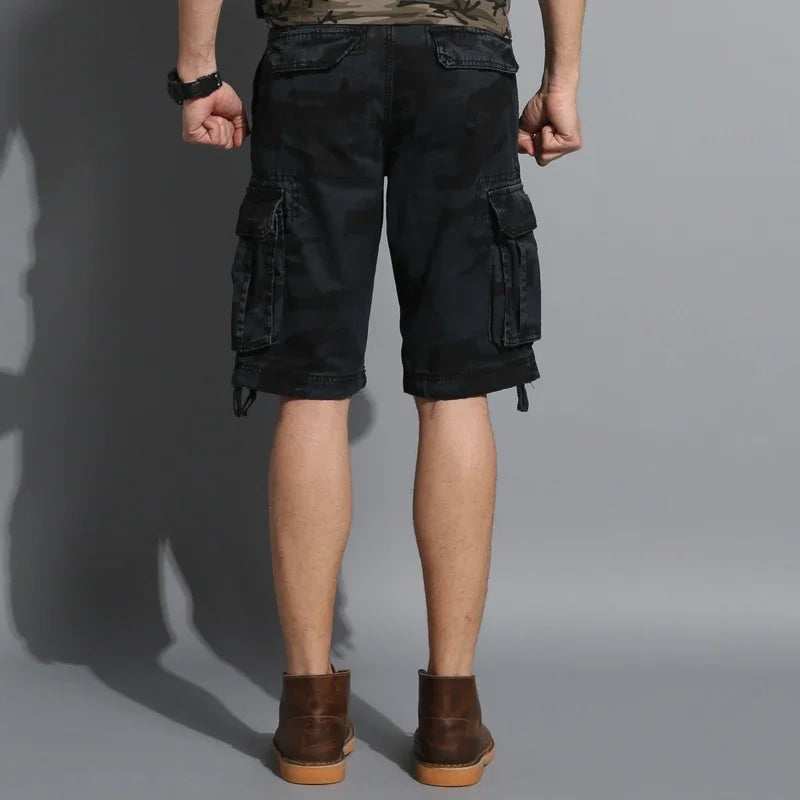 Camouflage Shorts Male Military Clothing Style Army High Quality Mens Cargo Shorts Cotton Multi Pockets Breeches Bermuda Cargo