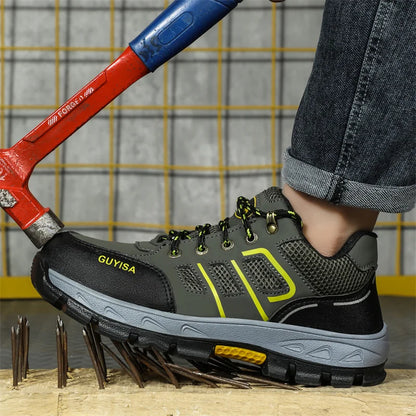 2022 Latest Summer Safety Work Shoes For Men Breathable Indestructible Steel Toe Boots Male Footwear Anti-smash Hiking Shoes