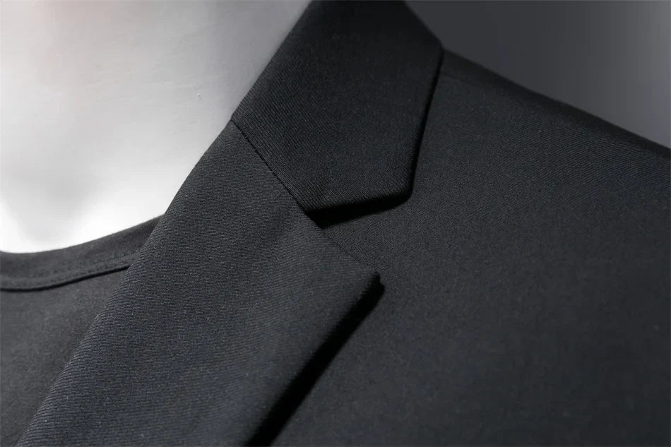 Plus Size 6XL-M Fashion Mens Solid Color Suit Jacket High Quality Business Slim Fit Casual Blazers Formal Social Wedding Tuxedo