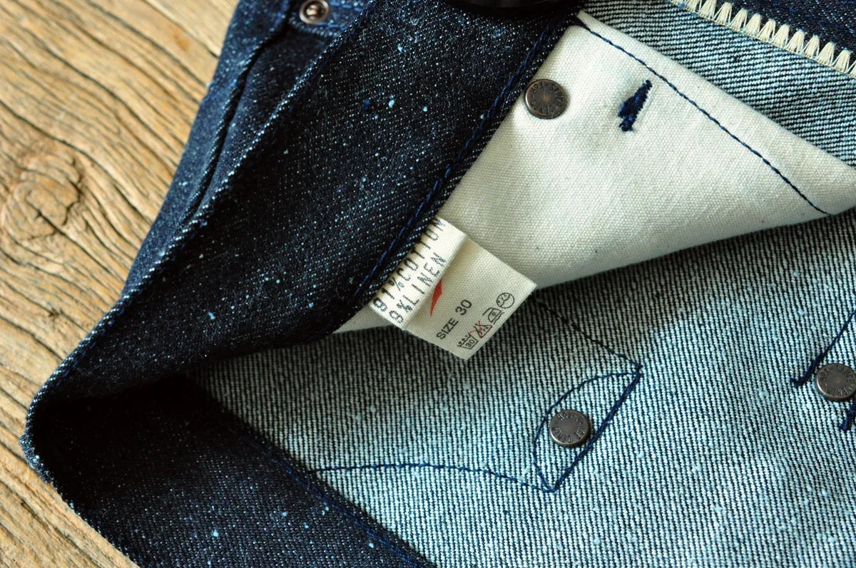 Men Jeans Sanforized Selvedge Raw Denim Denim Jeans for Men Linum Silver Button Cotton Wide Leg Loos Fit