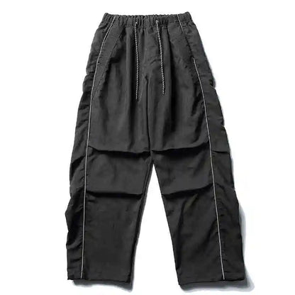 Korean Streetwear Waterproof Outdoor Utility Cargo Pants For Men Quick Dry Adjustable Hem Oversized Sport Casual Pants Trendy