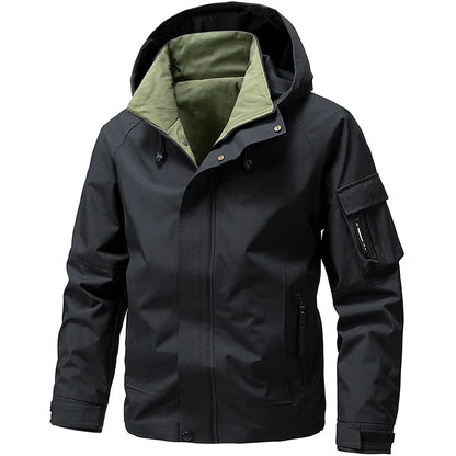 New Waterproof Jacket Men Outdoor Softshell Zip Up Hooded Jacket Windbreaker Hiking Camping Coat Lightweight Spring Autumn Coats