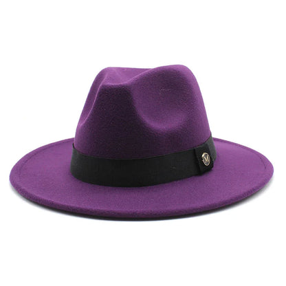Wool Fedora Hat For Women Men Winter Autumn Fashion Church Jazz Hats Viking British Flat Brim Felt Hat Outdoor Casual Fedoras