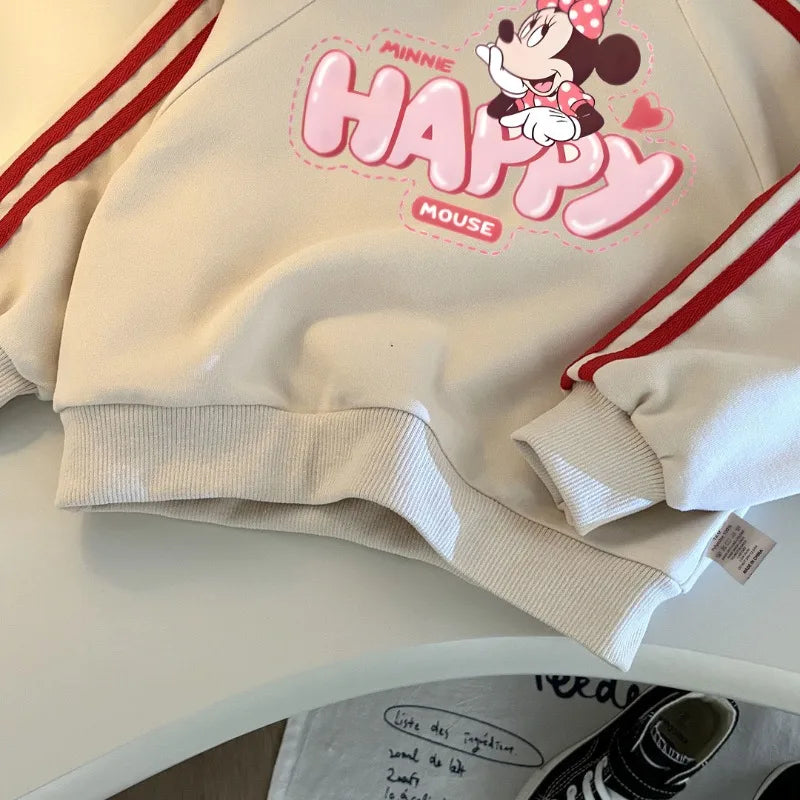 2026 Spring New Style Children Clothing Sets Girls O Neck Hoodies and Side Stripe Trouser Two Piece Kids Casual Sweatshirts Set