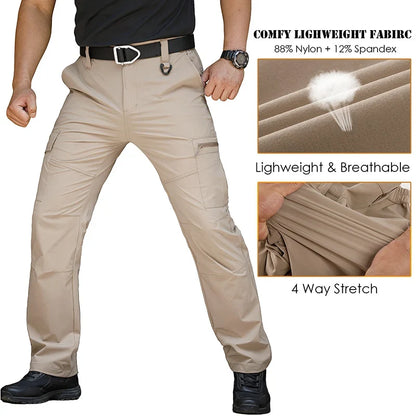 Men’s Lightweight Hiking Pants Quick Dry Water Resistant Tactical Work Outdoor Fishing Cargo Trousers