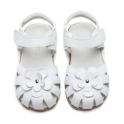 Hot selling little girl flower Sandals kids closed toe princess shoes for summer 3-7years older