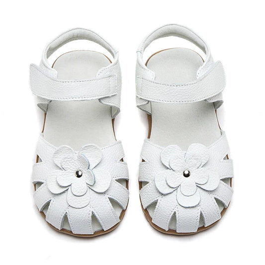 Hot selling little girl flower Sandals kids closed toe princess shoes for summer 3-7years older