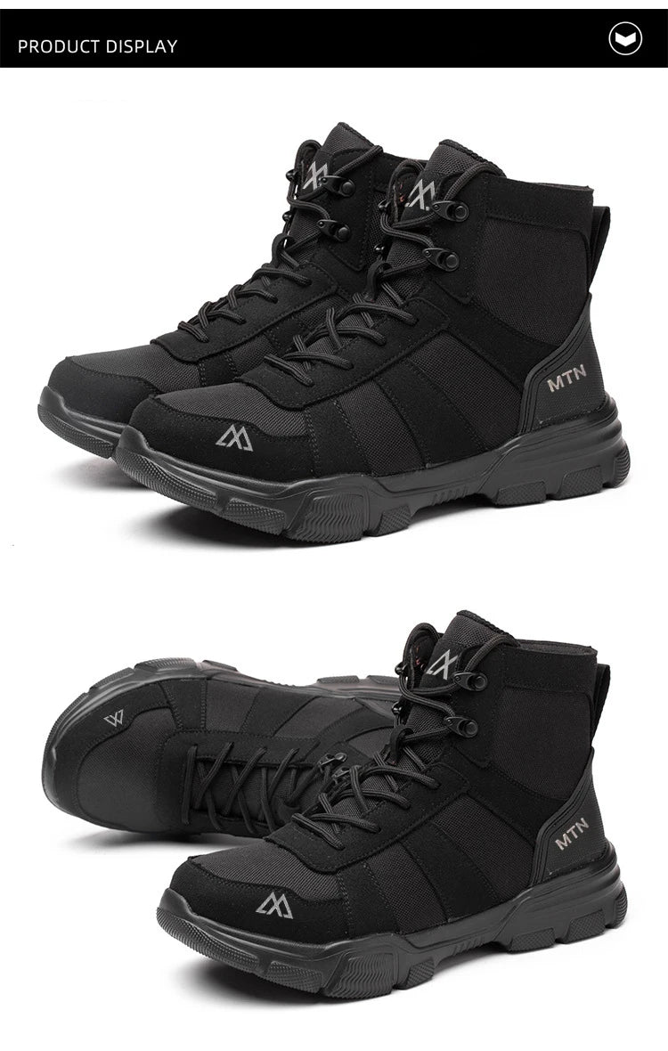 Light Breathable Protection Safety Shoes Men Steel Toe Cap Anti smash Work Shoes Anti-puncture Indestructible Man Safety Boots