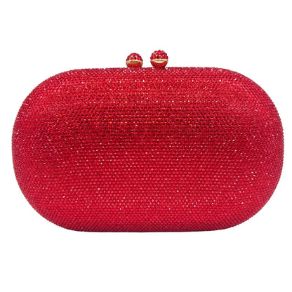 Middle East Diamond Embellished Evening Bag Pure Color Rhinestone Women's Clutch Handbag Polyester Daily Match Magnetic Buckle