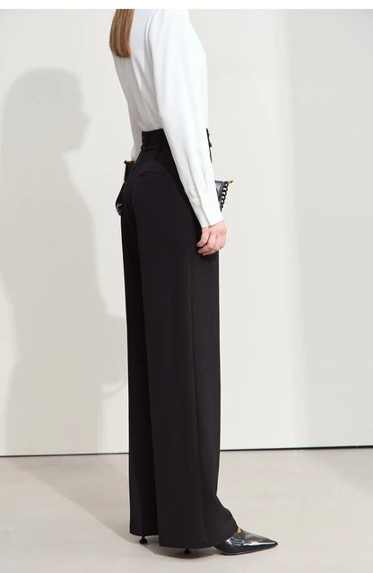 Minimalism 2024 Summer New Commuter Fashion Loose Blazer High Waist Casual Solid Pants Women's Clothes Separately 12442201