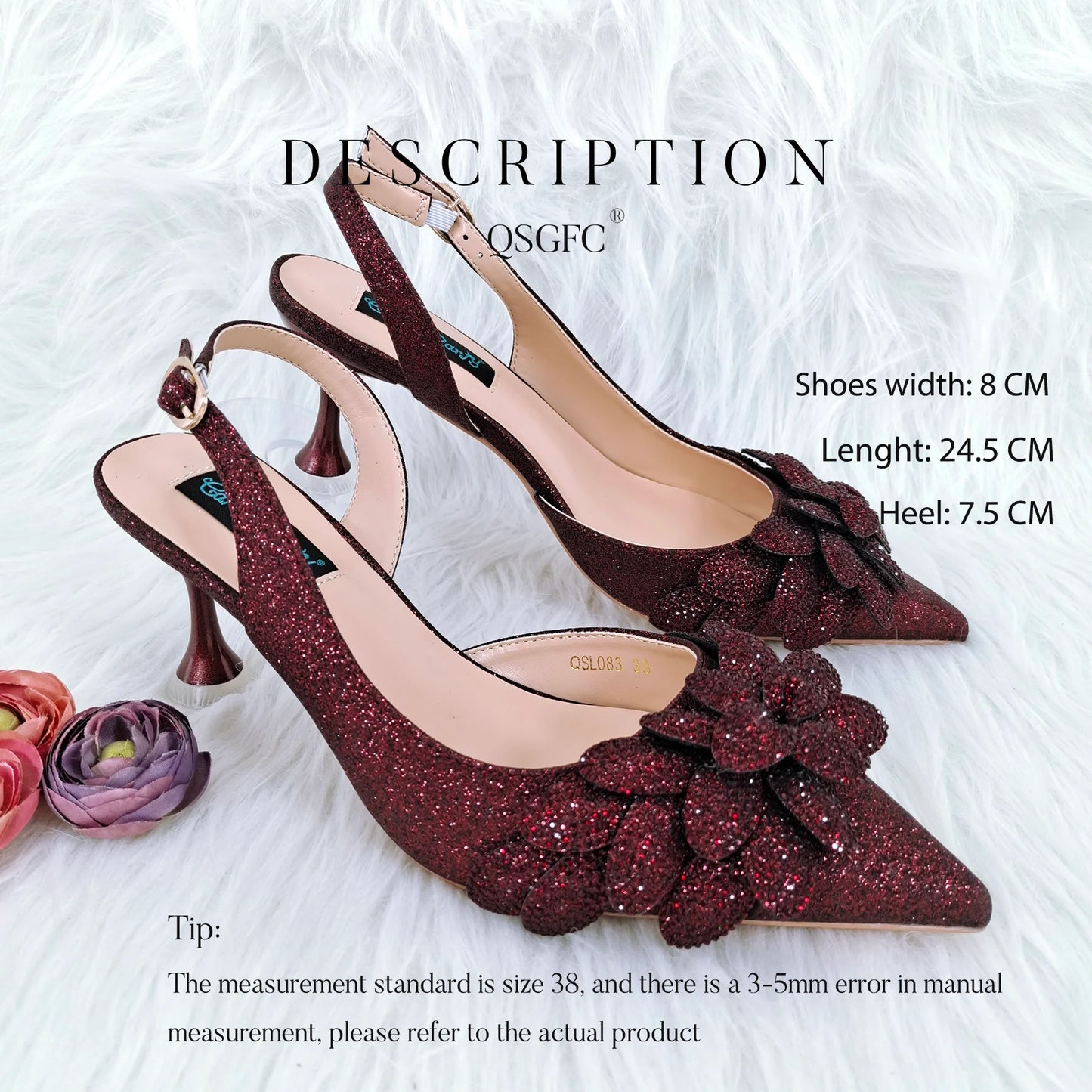 Nigerian Banquet Shoes and Bags African Fashion Peach Ladies Matching Shoes and Bags Pointed Toe High Heels Wedding Party