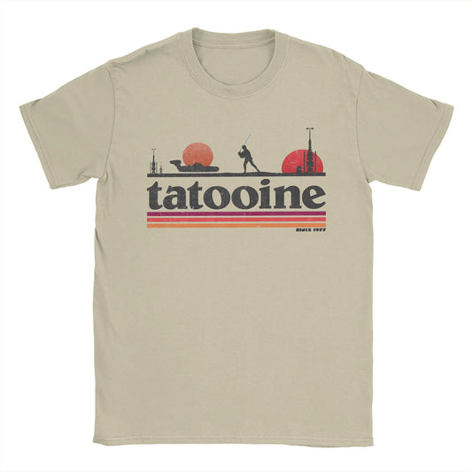Casual Planet Sky Tatooine T-Shirts for Men Crewneck Cotton T Shirt  Short Sleeve Tee Shirt Classic Clothes