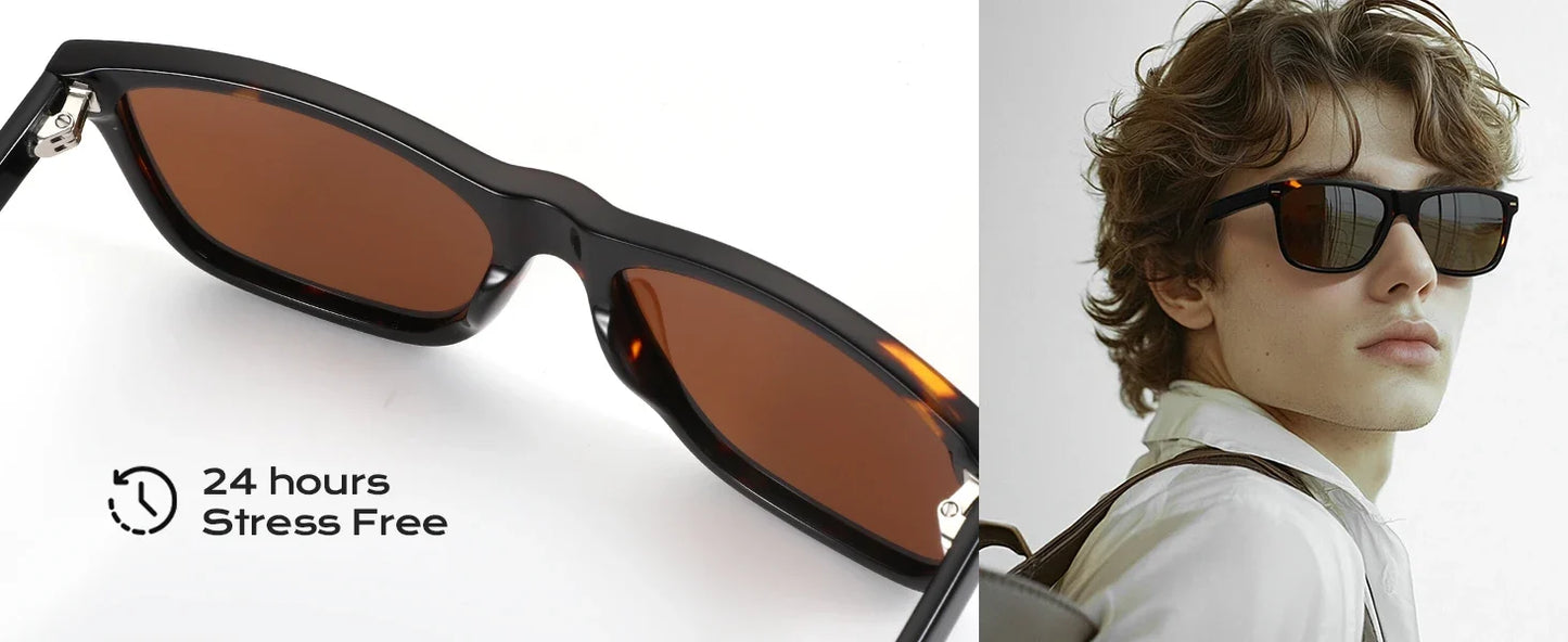 Fashion Square Polarized Sunglasses UV400 Protection Acetate Sun Glasses Classic Design Shade for Women Men