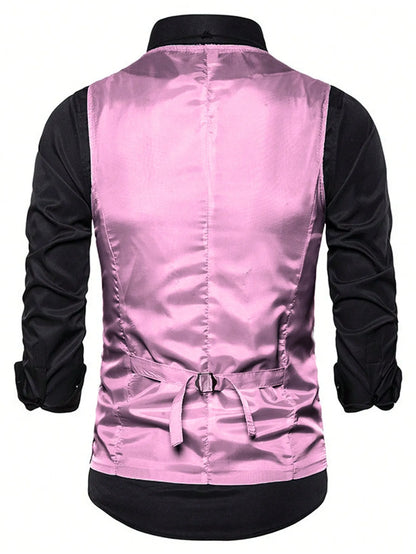 New Gold Sequin Vest Men's Single-breasted V-neck Sleeveless Vests Coat Wedding Party Waistcoat Silver Blue Purple Red Tops