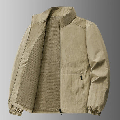 Autumn Breathable New Men's Jackets Outdoor Sports Loose Korean Casual Coat Man Stand Up Collar Classic Solid Color Windbreaker