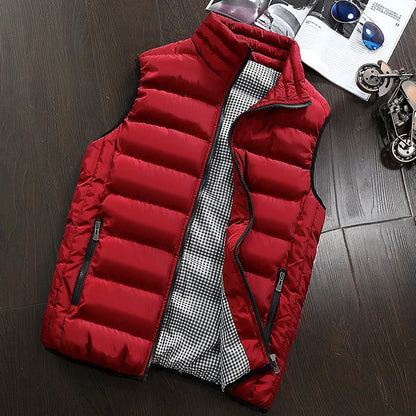 Men's Embroidery Brand High Quality Warm Vest Vest, Autumn and Winter Luxury Fashion Brand, Sleeveless Outdoor Windproof Jacket