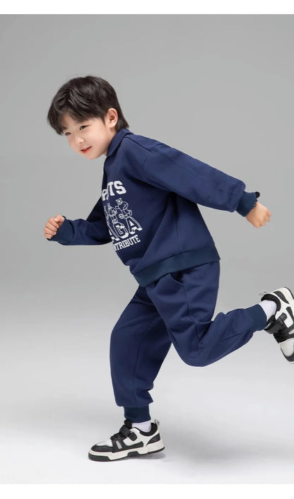 Spring Autumn Girls Boys Alphabet Workout Preppy Sweatshirt+Sweatpant School Kids Tracksuit Child 2PCS Outfit Jogger Set 3-14Yrs