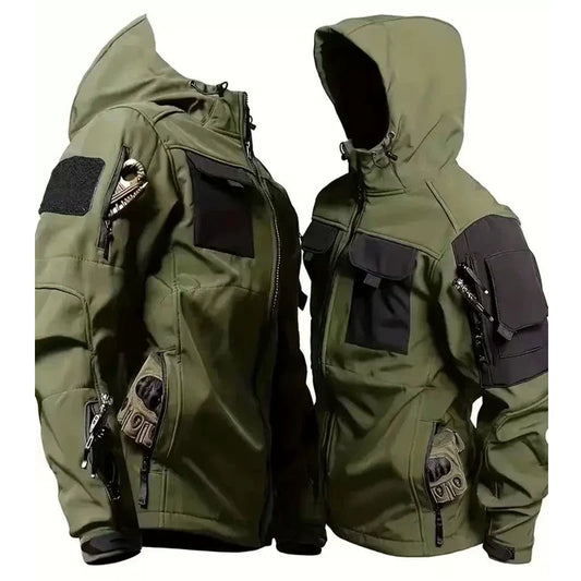 Men's Tactical Military Winter Autumn Fleece Waterproof Jackets Sports Hiking Camping Climbing Outdoor Hood Coat Hunting Combat