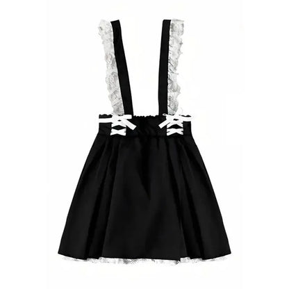 Japanese Gothic Y2k Lolita Skirt Women Elegant Sweet Lace Ruffles Ribbon Bandage Mini Skirts Girls Sexy Cute Punk Party Skirt