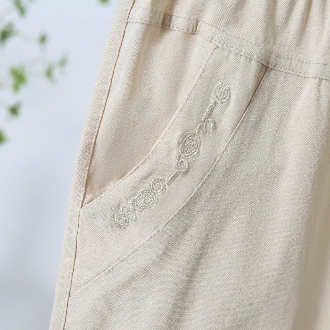 Summer Casual Washed Cotton Women's Plus Size Pants 2025 Elastic Waist Office Casual Outdoor Trousers Breathable Cool Clothing