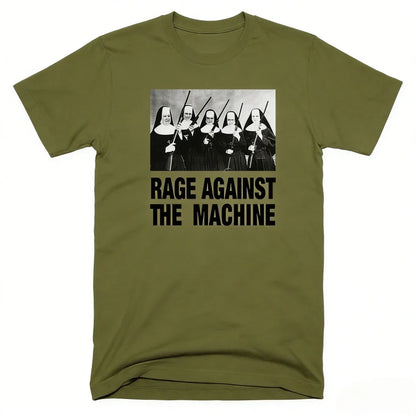 Men T Shirt Rage Against The Machine Nuns with Guns Rap-Metal Band TShirts Breathable Fitness Crew Neck Tops Ropa Hombre